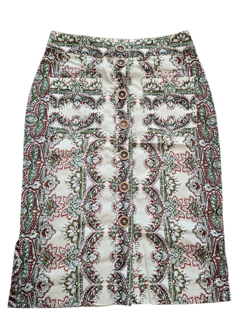 Anthropologie Maeve Kaleidoscope button-front skirt - Picture 2 of 4